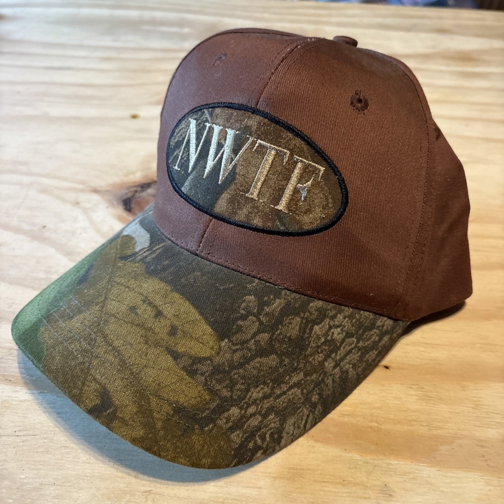Vintage NWTF Hat Camo Brown One Size Adjustable Turkey Hunting Outdoor